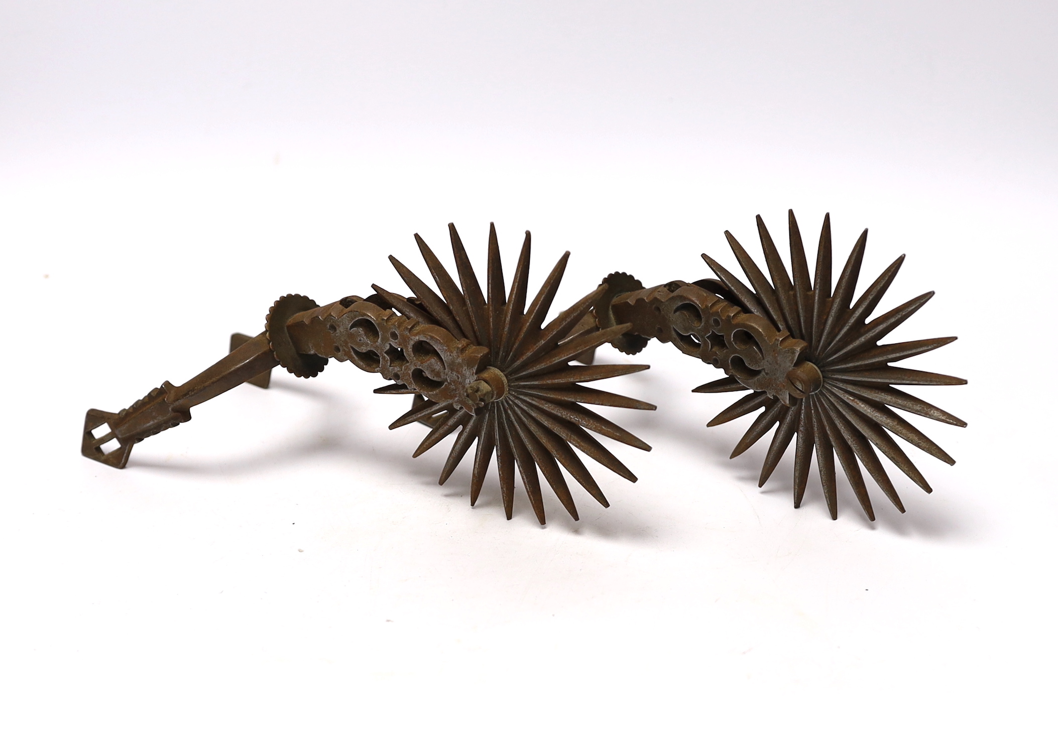 A pair of 19th century South American rowel spurs